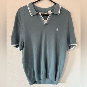 Original Penguin Textured Johnny Collar Sweater Polo